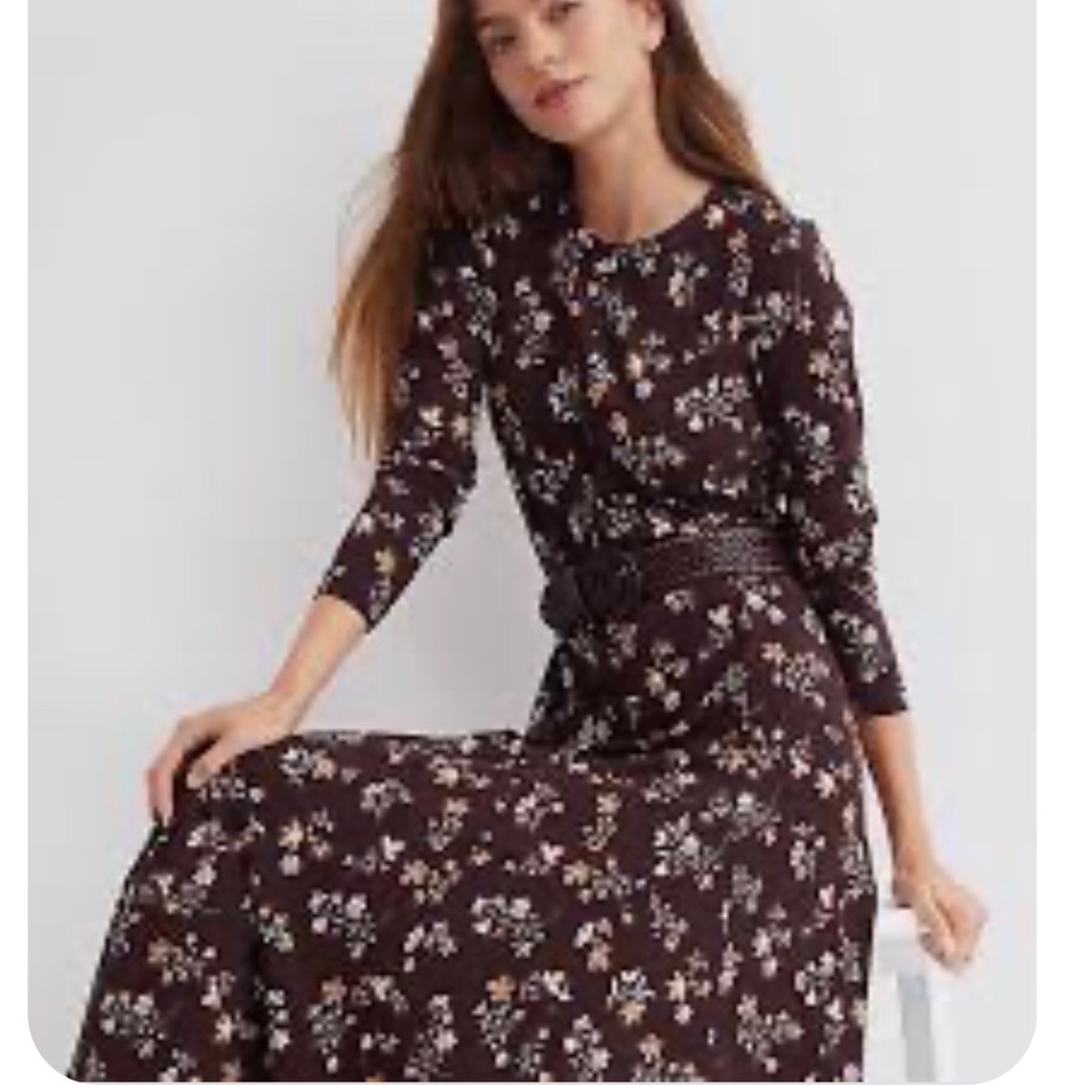 Loft Floral Godet Maxi Dress